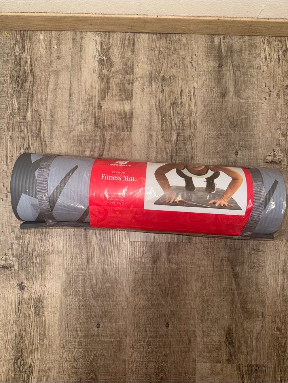 New Balance Gray Fitness Mat with Red Label